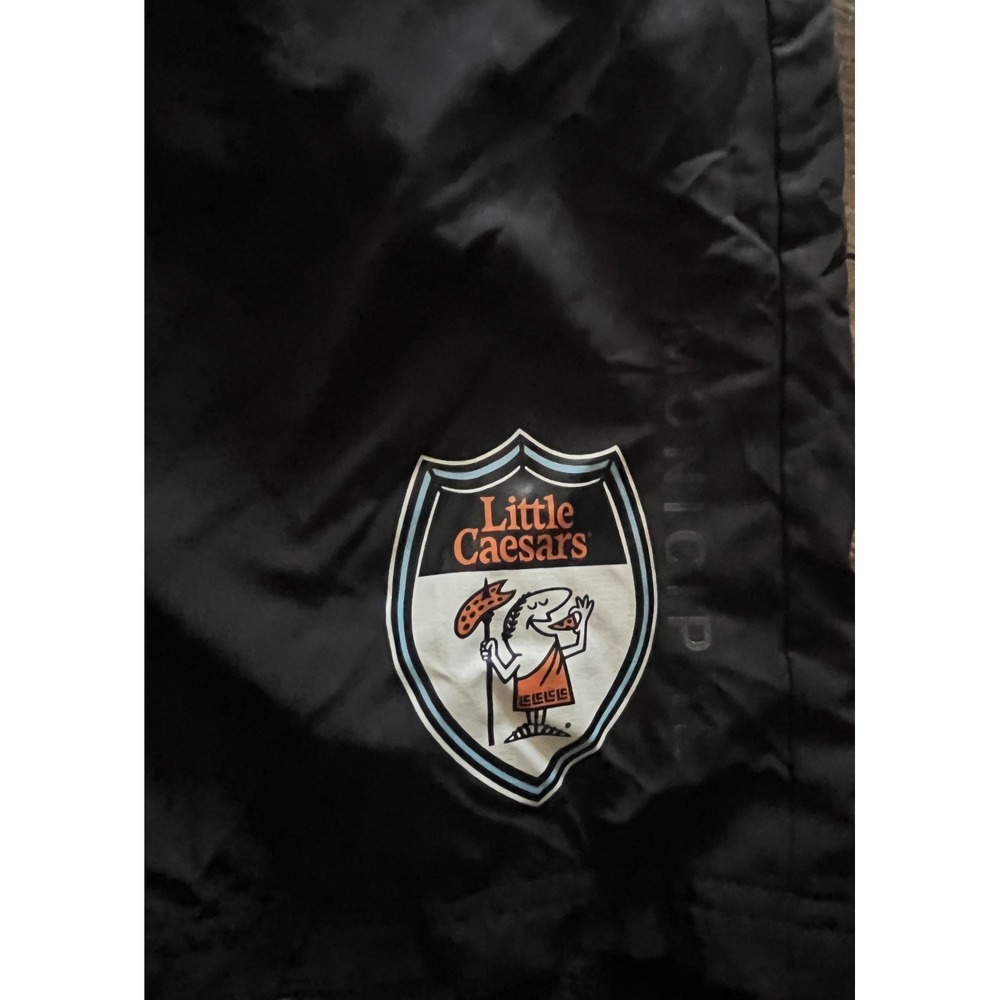 Municipal Little Caesars Mens Black Shorts Size Large Mesh Lined Zip Pocket - Picture 2 of 6
